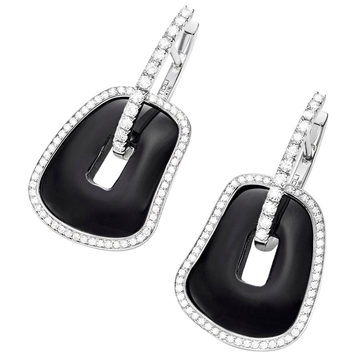 Mattioli Puzzle Collection 18 Carat White Gold White Diamonds S Size Earrings