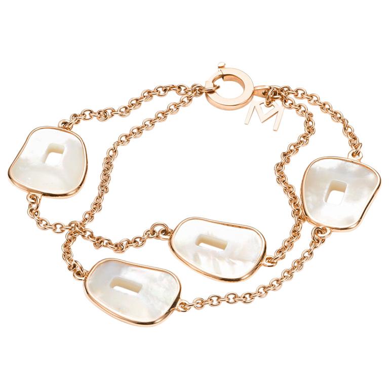 Mattioli Puzzle Collection 18 Karat in Rose Gold and Mother of Pearl Bracelet For Sale