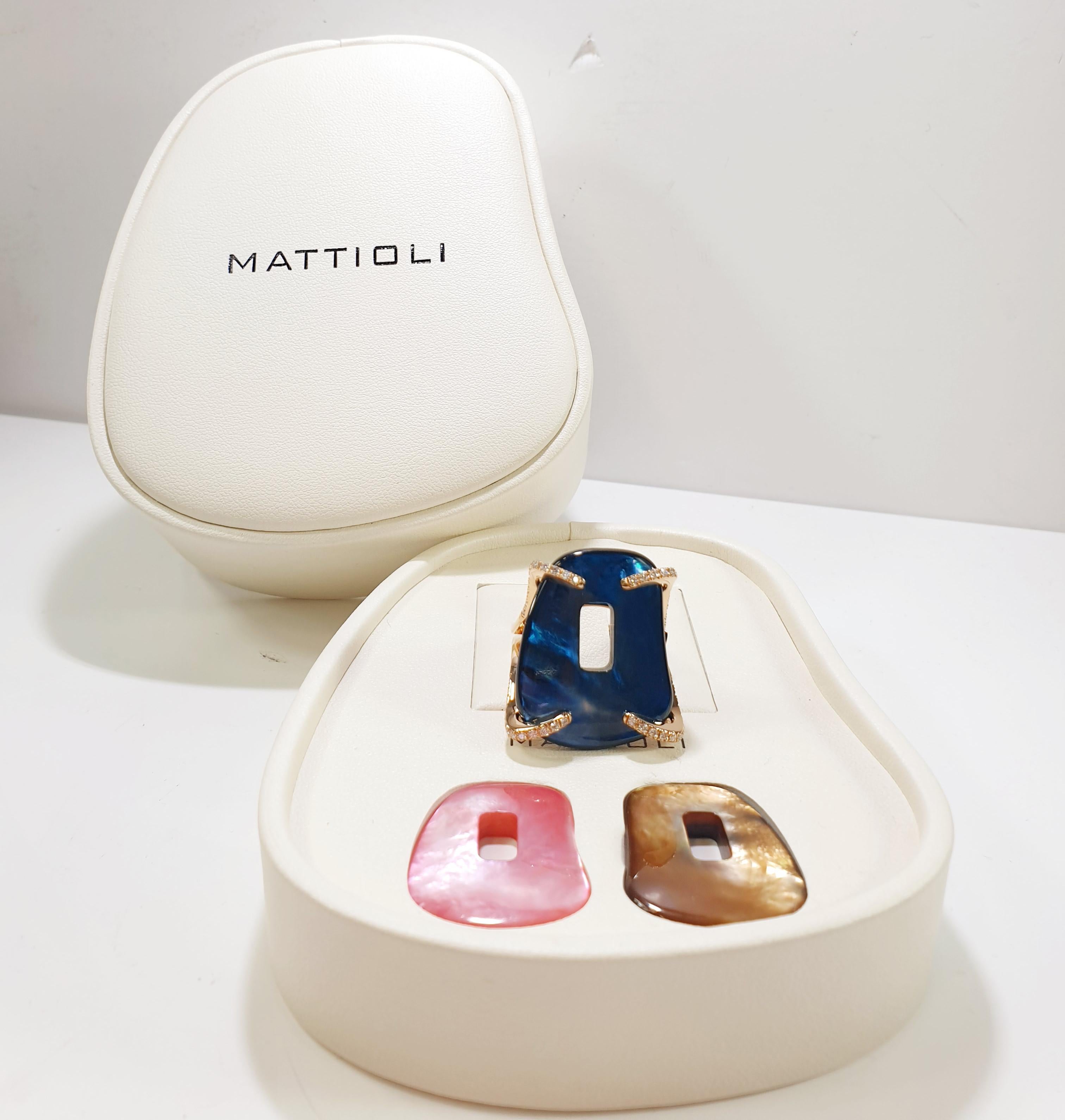 Mattioli Medium Puzzle Collection 18 Karat  Gold Ring with Diamonds For Sale 2