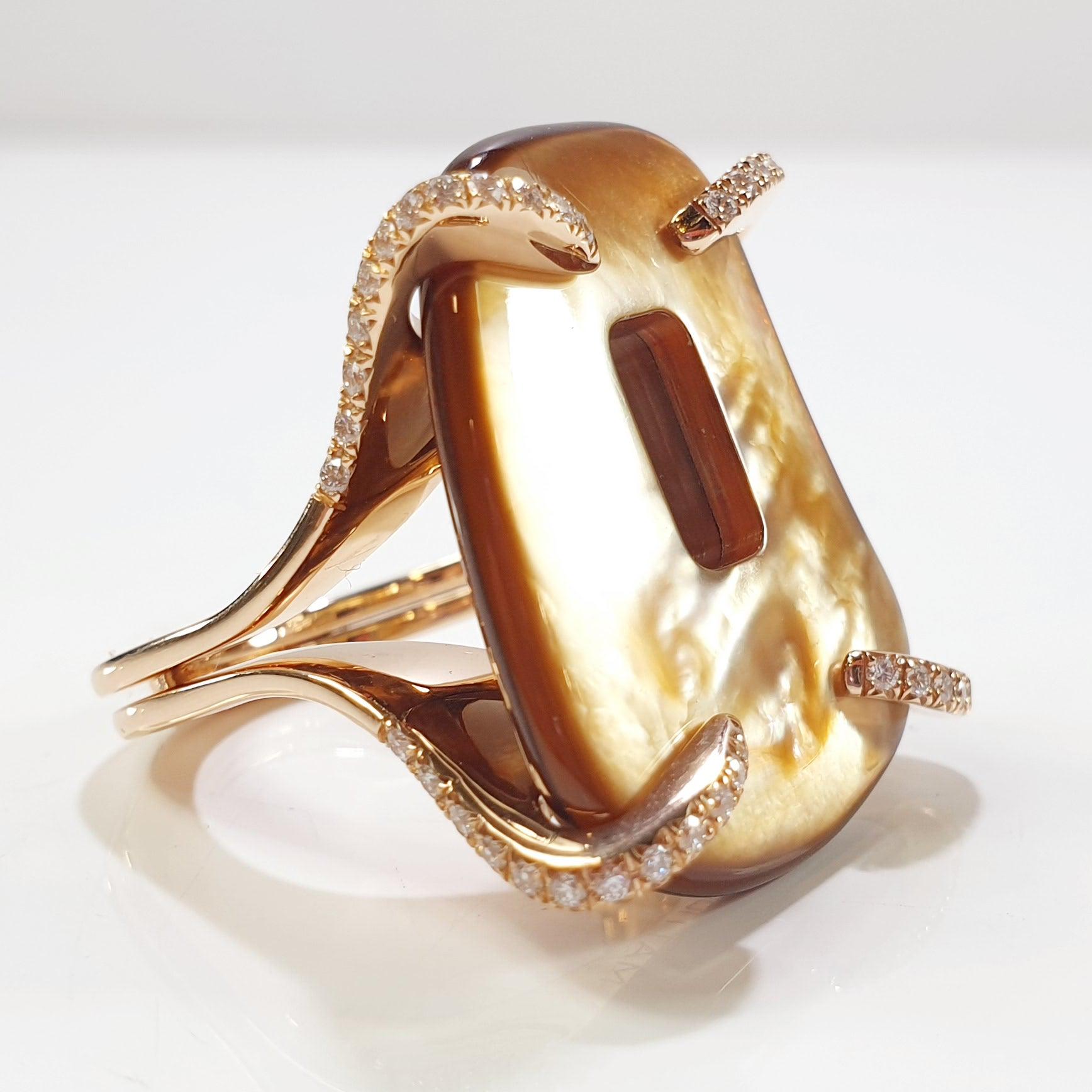 For Sale:  Mattioli Medium Puzzle Collection 18 Karat  Gold Ring with  Diamonds 2