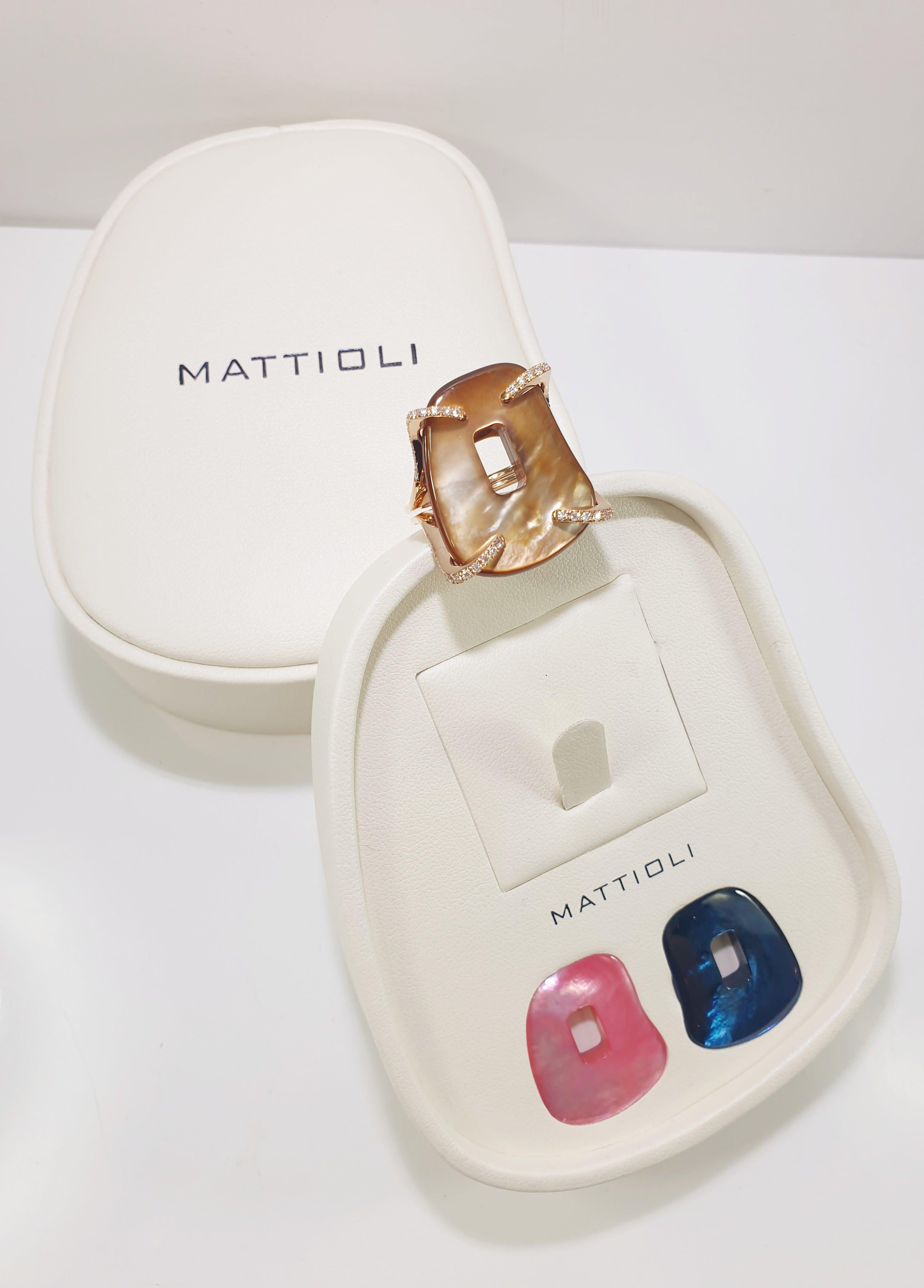 For Sale:  Mattioli Medium Puzzle Collection 18 Karat  Gold Ring with  Diamonds 8