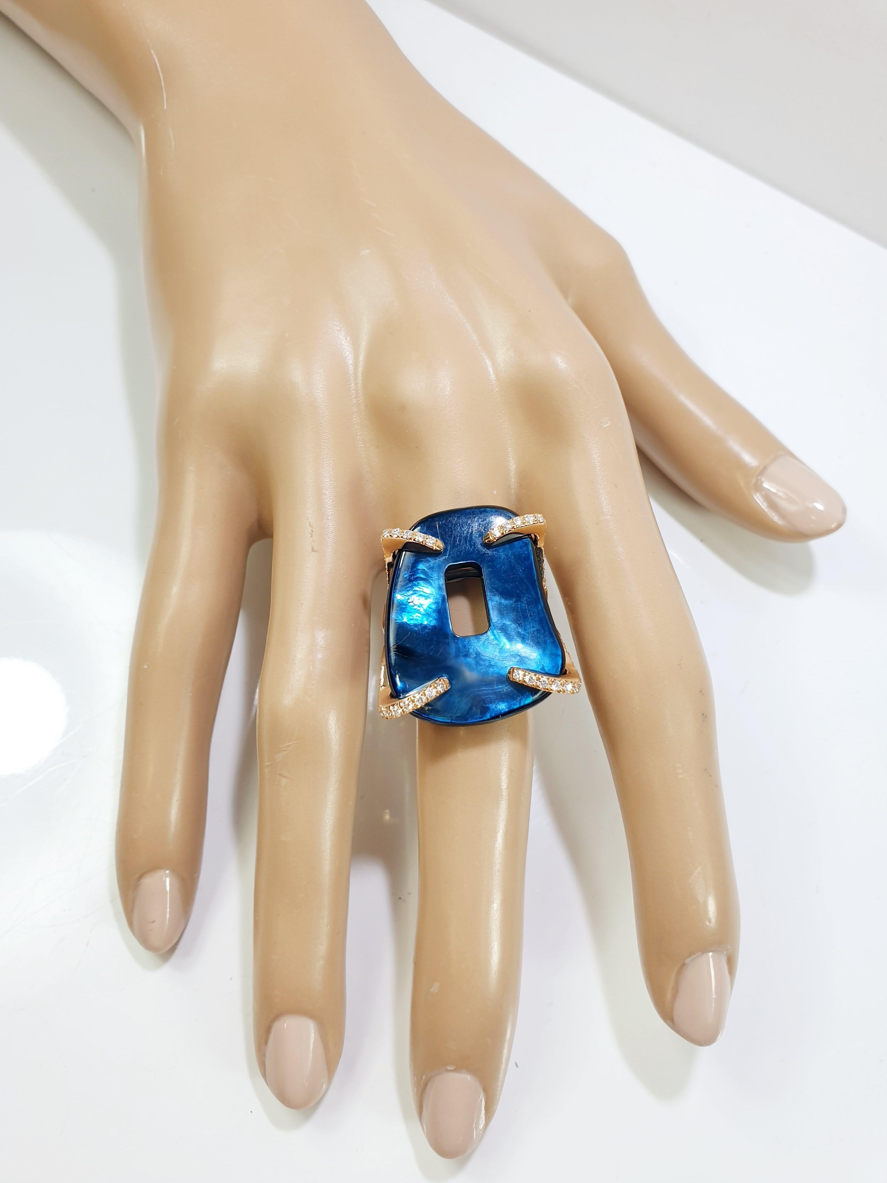 Women's Mattioli Medium Puzzle Collection 18 Karat  Gold Ring with Diamonds For Sale