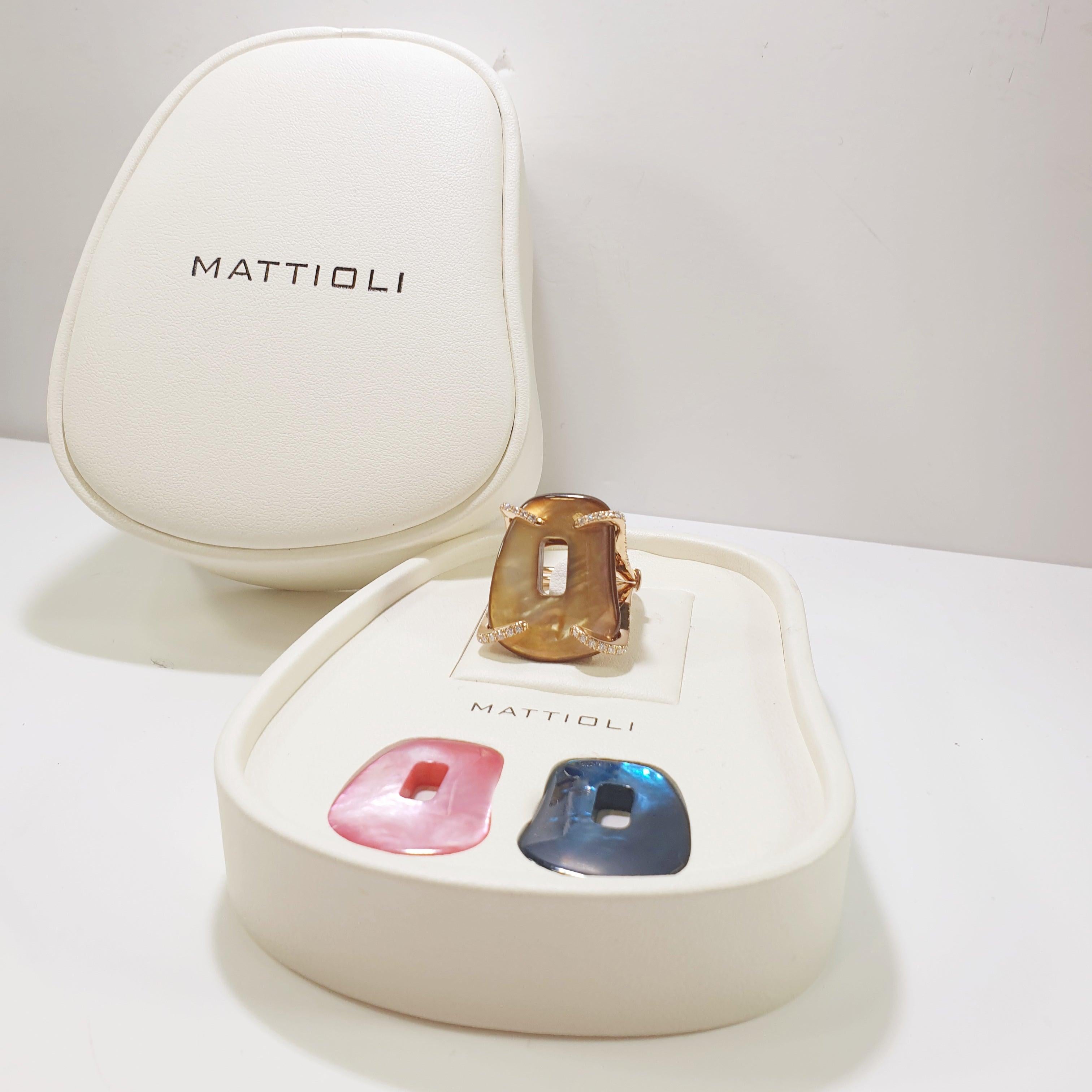 For Sale:  Mattioli Medium Puzzle Collection 18 Karat  Gold Ring with  Diamonds 9