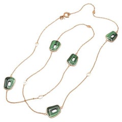 Mattioli Puzzle Collection 18k Gold and Malachite double strand Bracelet
