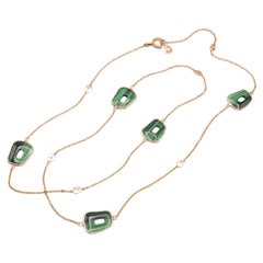 Ciondolo Mattioli Puzzle Collection in oro 18 carati e malachite