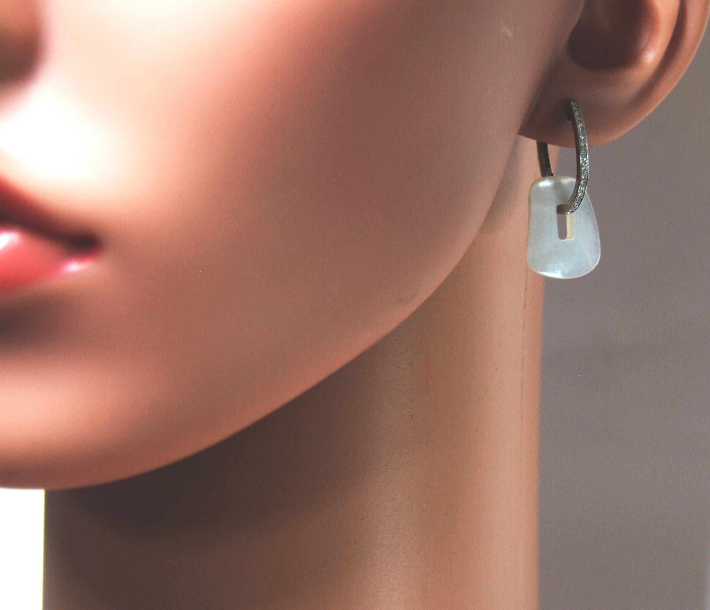 Mattioli Puzzle Collection 18K white Gold Earrings w/ Diamonds & 3 Pendants In New Condition In Bilbao, ES