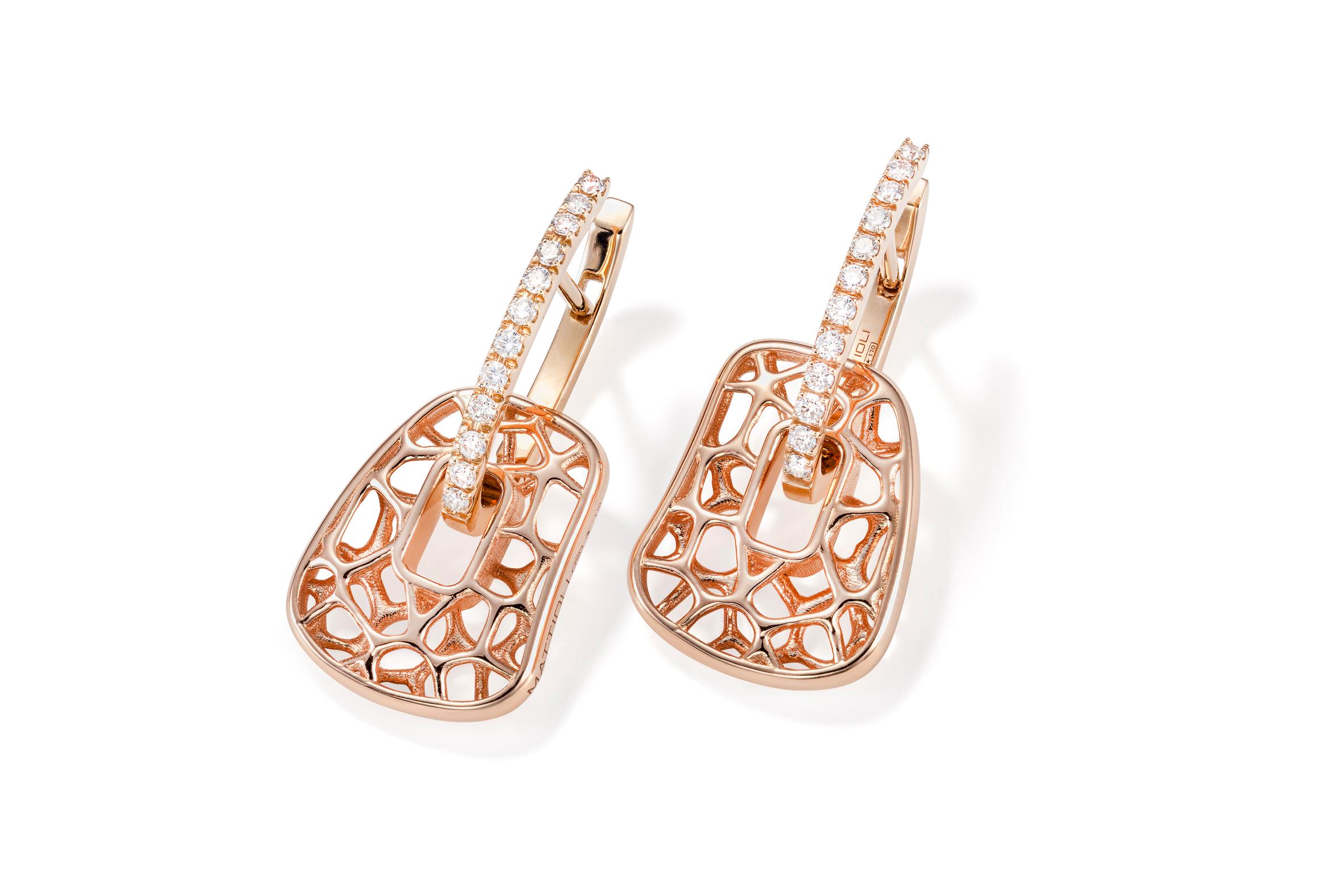 Mattioli, boucles d'oreilles Puzzle Collection en or 18 carats avec diamants, argent et bronze Neuf - En vente à Bilbao, ES