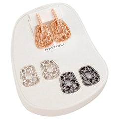 Mattioli Middle Puzzle Collection 18kGold Earrings with Diamonds Silver Bronze Mattioli Middle Puzzle Collection 18kGold Earrings with Diamonds Silver Bronze