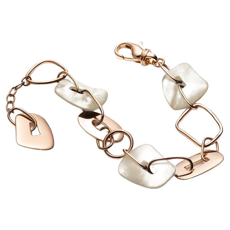 Mattioli Puzzle Collection 18k in Rose Gold & Natural Mother of Pearl Bracelet For Sale