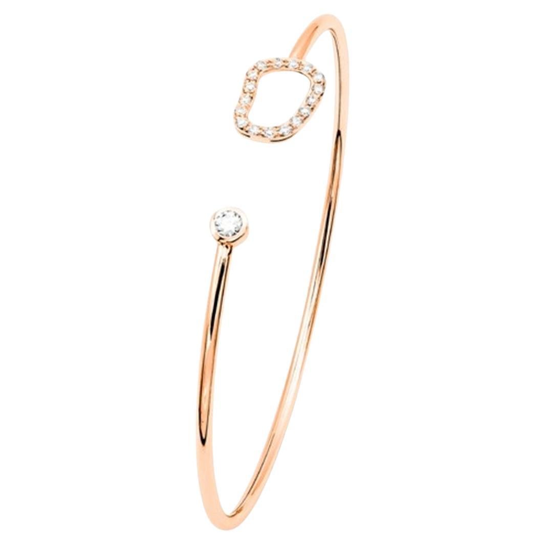 Mattioli Puzzle Collection 18k Rose Gold Bangle Bracelet with white diamonds