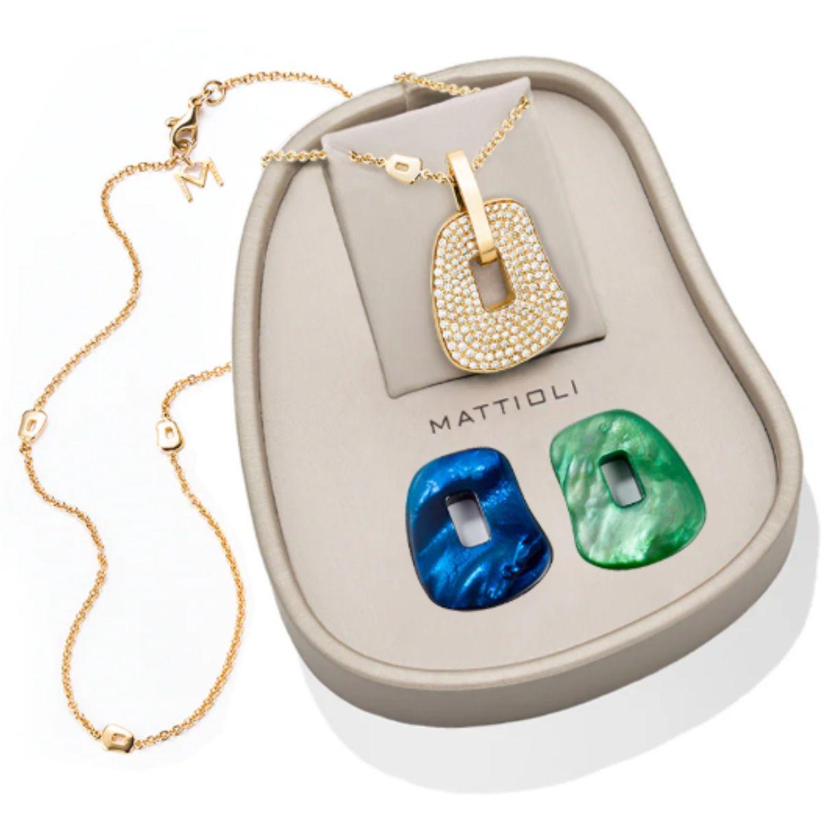 Mattioli Puzzle Collection 18k rose gold pendant box 2 colours & brown diamonds For Sale 4