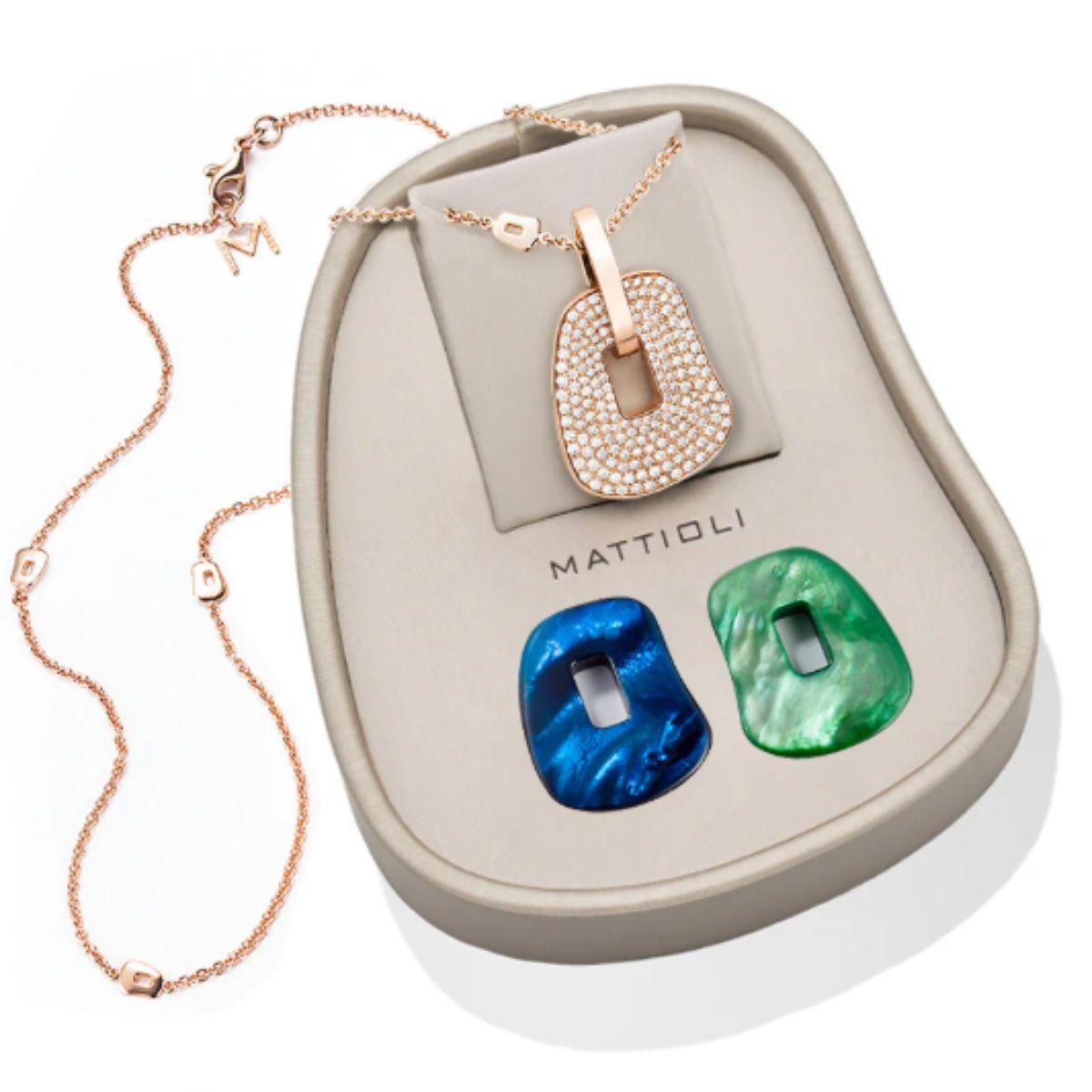 Mattioli Puzzle Collection 18k rose gold pendant box 2 colours & brown diamonds For Sale 6