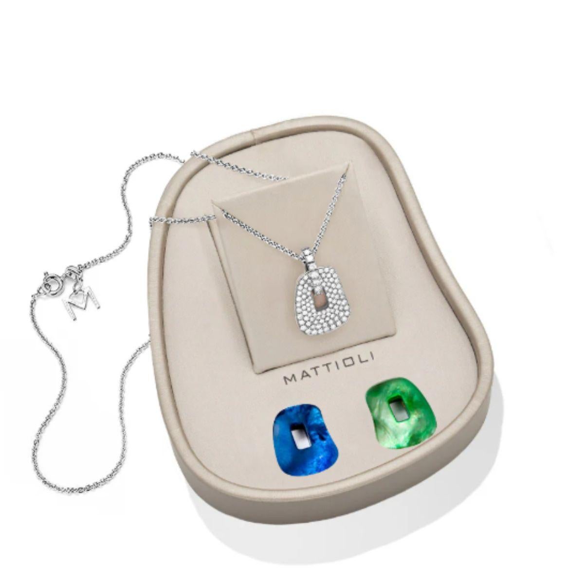 Contemporary Mattioli Puzzle Collection 18k rose gold pendant box 2 colours & brown diamonds For Sale