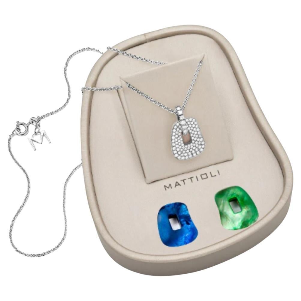 Contemporary Mattioli Puzzle Collection 18k rose gold pendant box 2 colours & brown diamonds For Sale