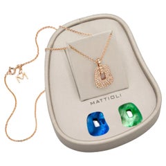 Mattioli Puzzle Collection 18k rose gold pendant box 2 colours & brown diamonds