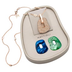 Mattioli Puzzle Collection 18k rose gold pendant box 2 colours & brown diamonds