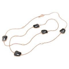 Mattioli Puzzle Collection S S Sautoir Collier en or rose 18k et céramique noire
