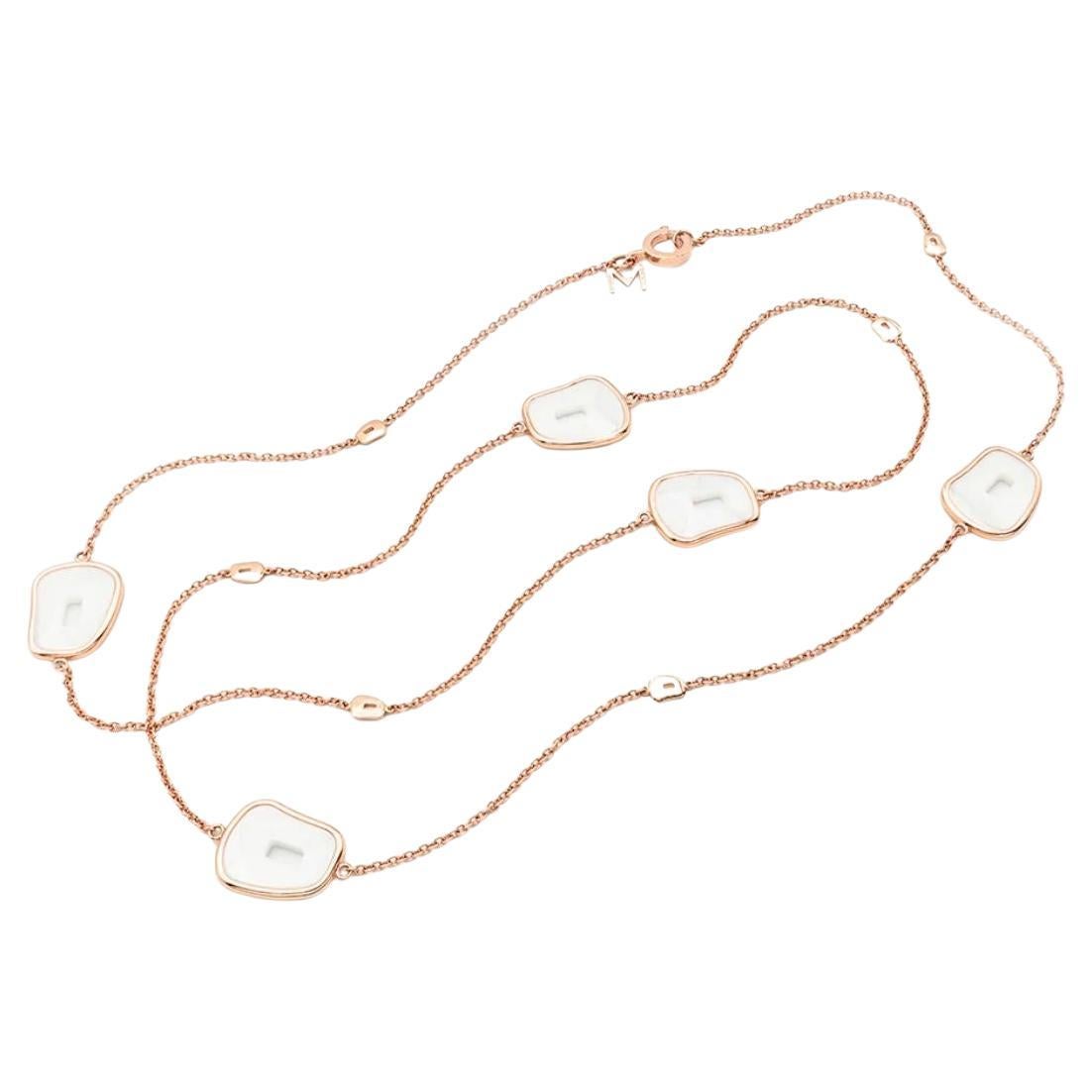 Contemporain Mattioli Puzzle Collectional Collier Sautoir en or rose 18k et céramique en or rose en vente