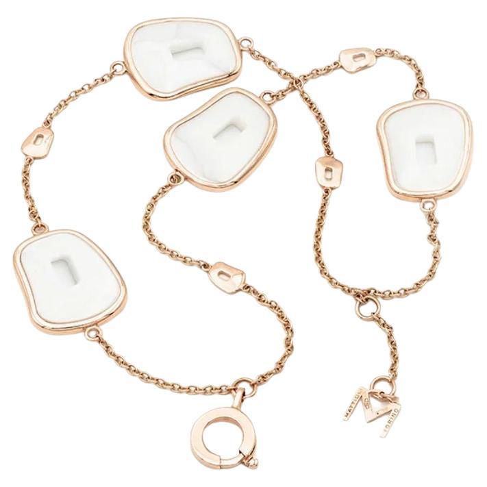 Mattioli Puzzle Collection Or rose 18k &  bracelet en céramique blanche