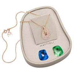 Mattioli Puzzle Collectional Boîte à pendentif en or blanc 18 carats 2 couleurs et diamants blancs