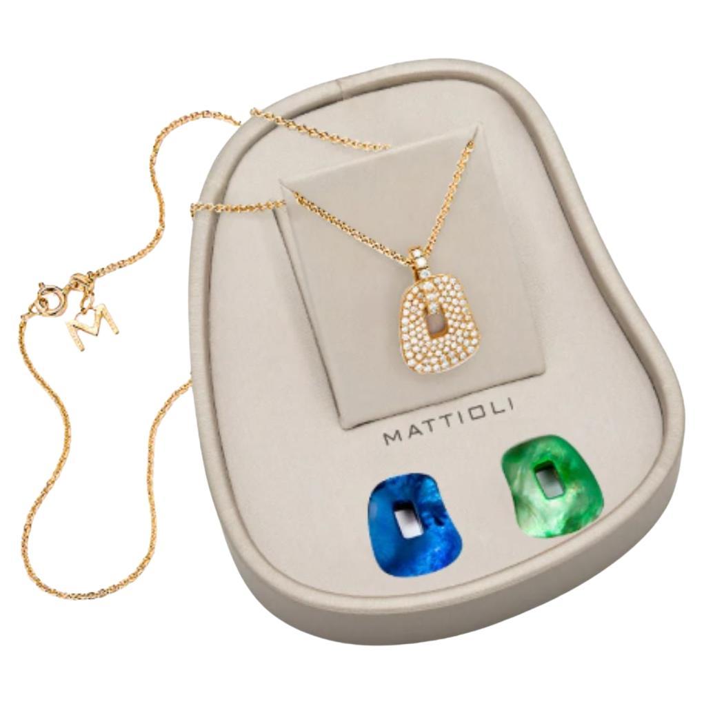Mattioli Puzzle Collection 18k yellow gold pendant box 2 colours  White diamonds