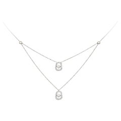 Mattioli Puzzle Diamonds Double Pendant in 18k White Gold and White Diamonds