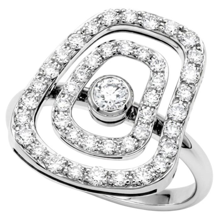 Mattioli Puzzle Diamonds Medium Ring in 18k White Gold and White Diamonds For Sale