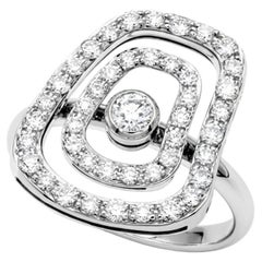 Mattioli Puzzle Diamonds Medium Ring in 18k White Gold and White Diamonds