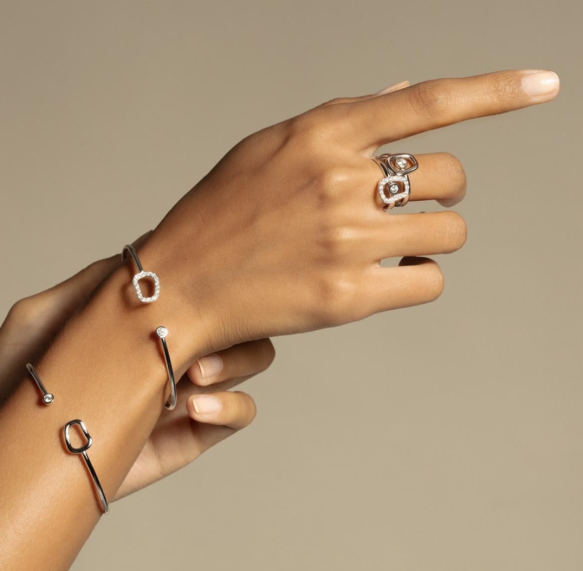 Collana Mattioli Puzzle Diamonds con ciondolo in oro bianco 750 con diamanti in vendita 6
