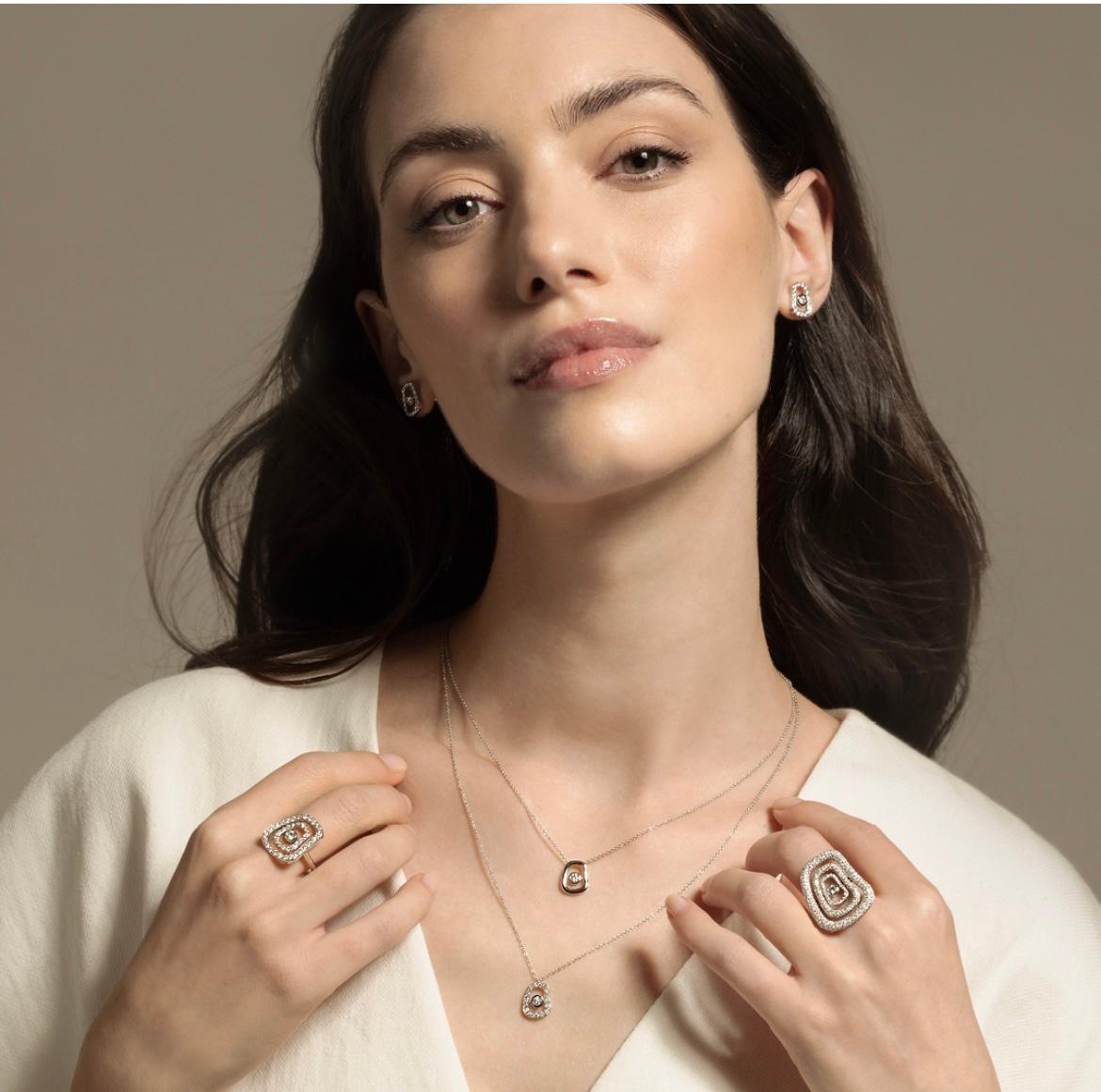 Contemporaneo Collana Mattioli Puzzle Diamonds con ciondolo in oro bianco 750 con diamanti in vendita