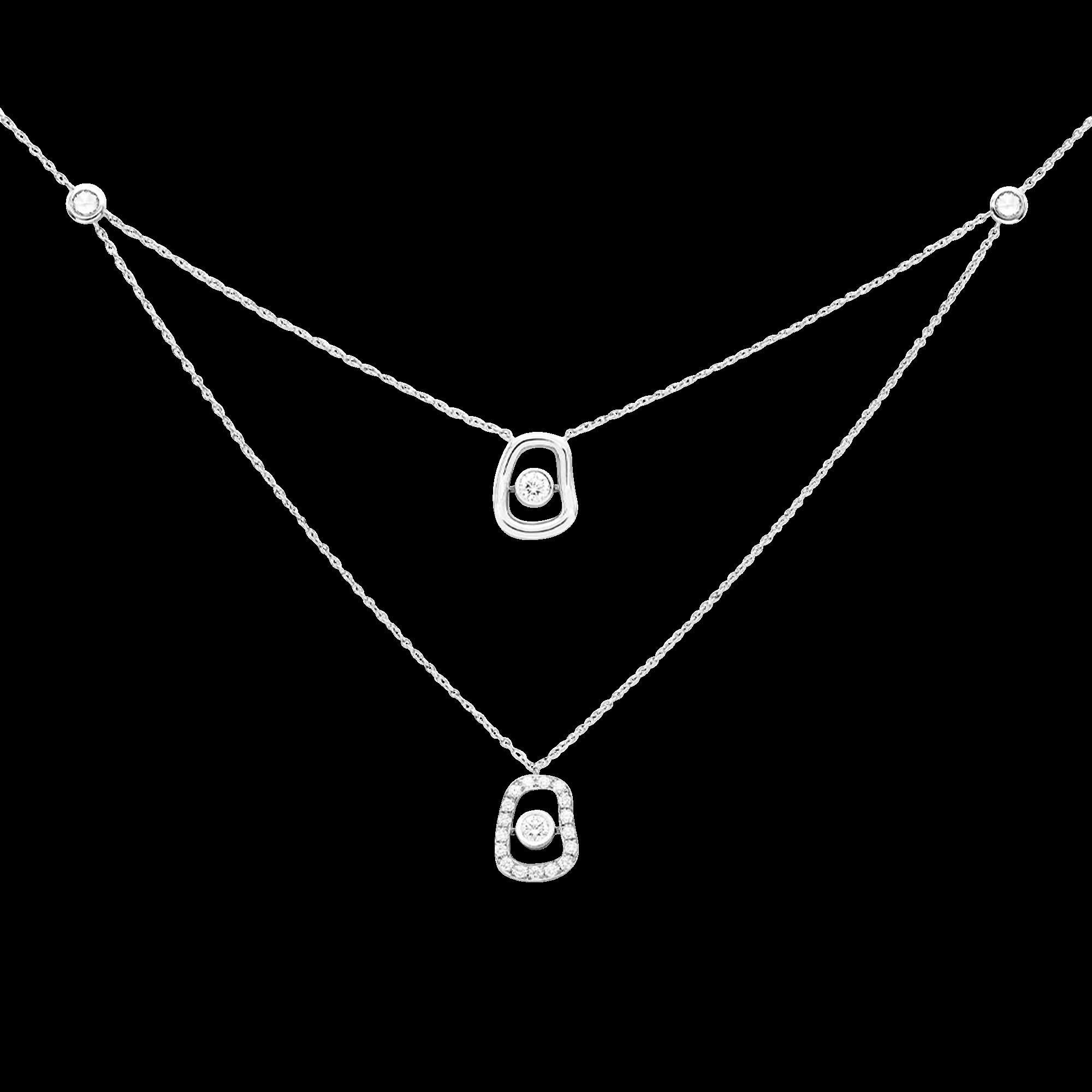 Taille brillant Mattioli Collier puzzle en or blanc 750 avec pendentif en diamants en vente