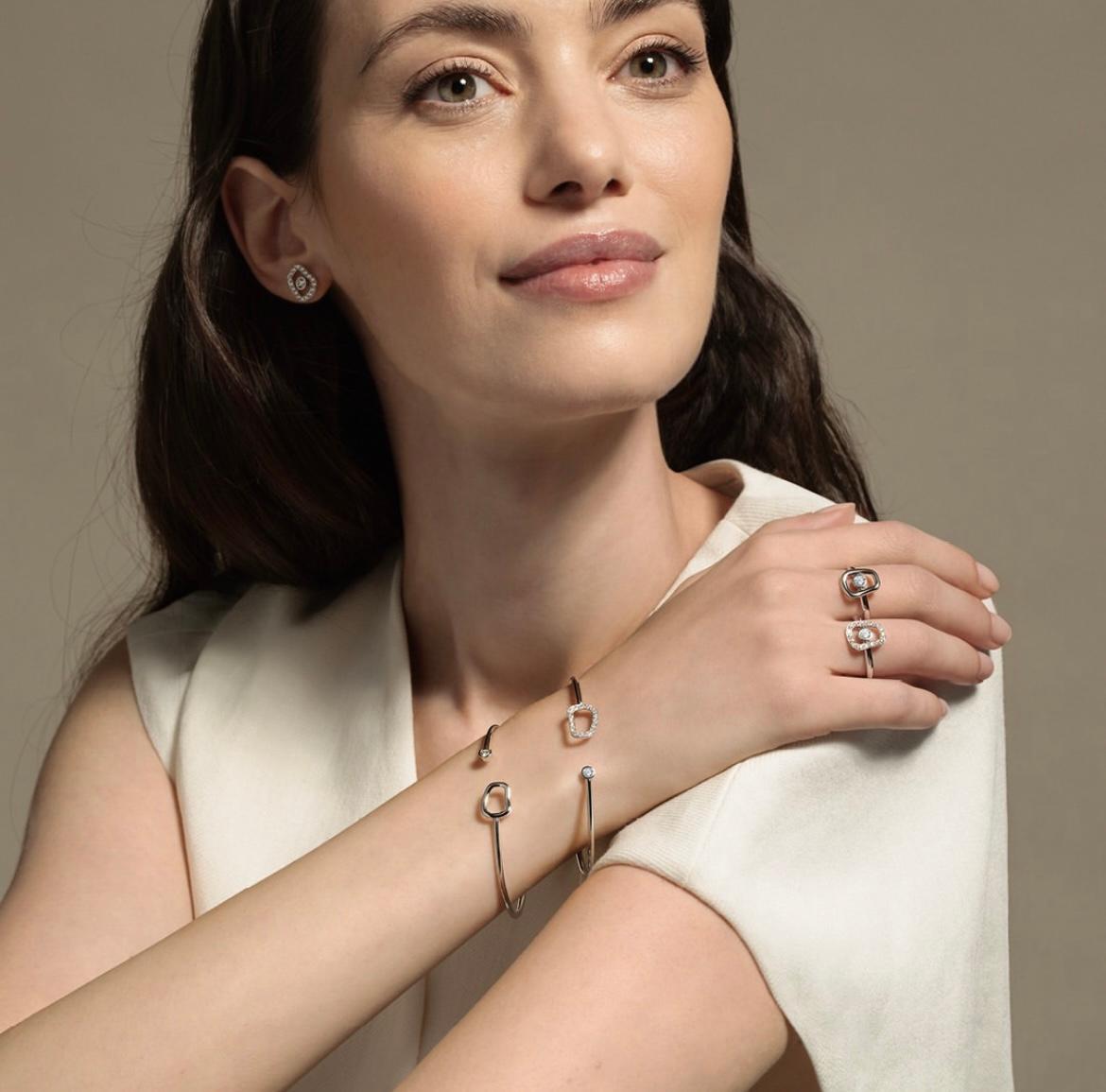 Collana Mattioli Puzzle Diamonds con ciondolo in oro bianco 750 con diamanti in vendita 2