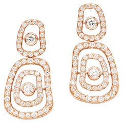 Mattioli Boucles d'oreilles Puzzle en or rose 18 carats et diamants blancs Medium
