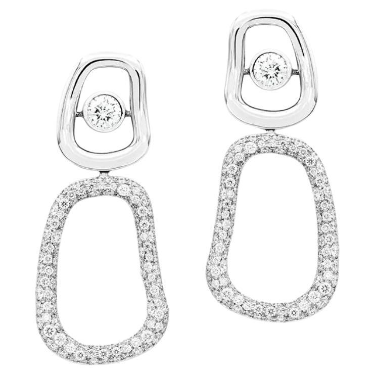Orecchini pendenti Mattioli Puzzle Diamonds in oro rosa o bianco e diamanti.