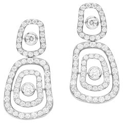 Pendientes Colgantes Mattioli Puzzle Diamantes en Oro Rosa/Blanco y Diamante Blanco