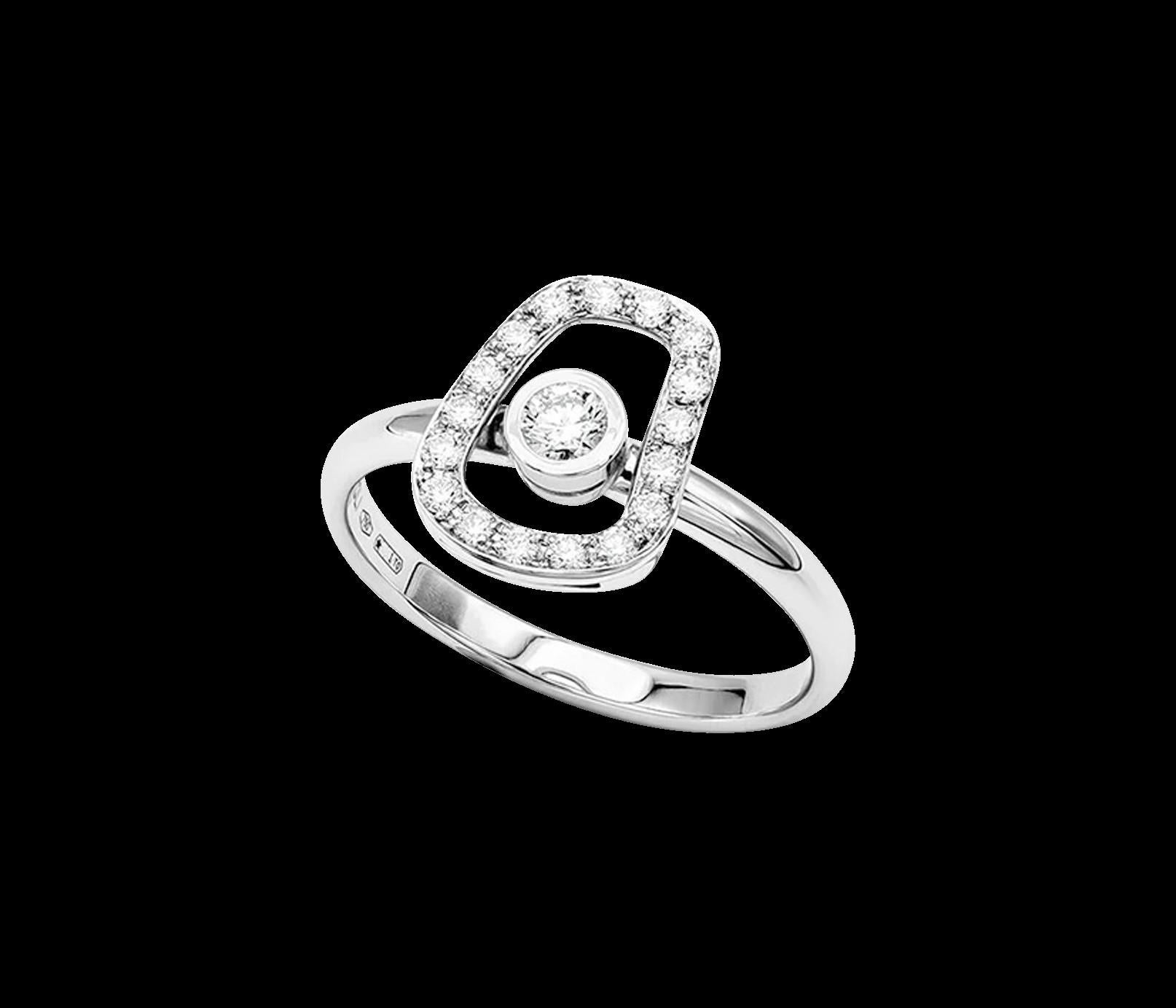 For Sale:  Mattioli Puzzle Diamonds Ring in 18k white gold with white diamonds 10