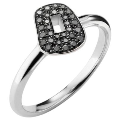 Bague en or blanc 18 carats et diamants noirs Mattioli Puzzle Diamonds