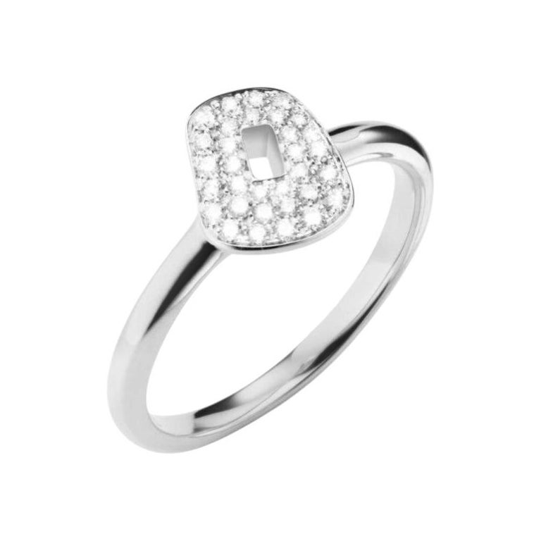Mattioli Puzzle Diamonds Ring in 18k White Gold and White Diamonds