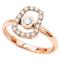Mattioli Puzzle Diamonds Small Ring in 18k Rose Gold and White Diamonds