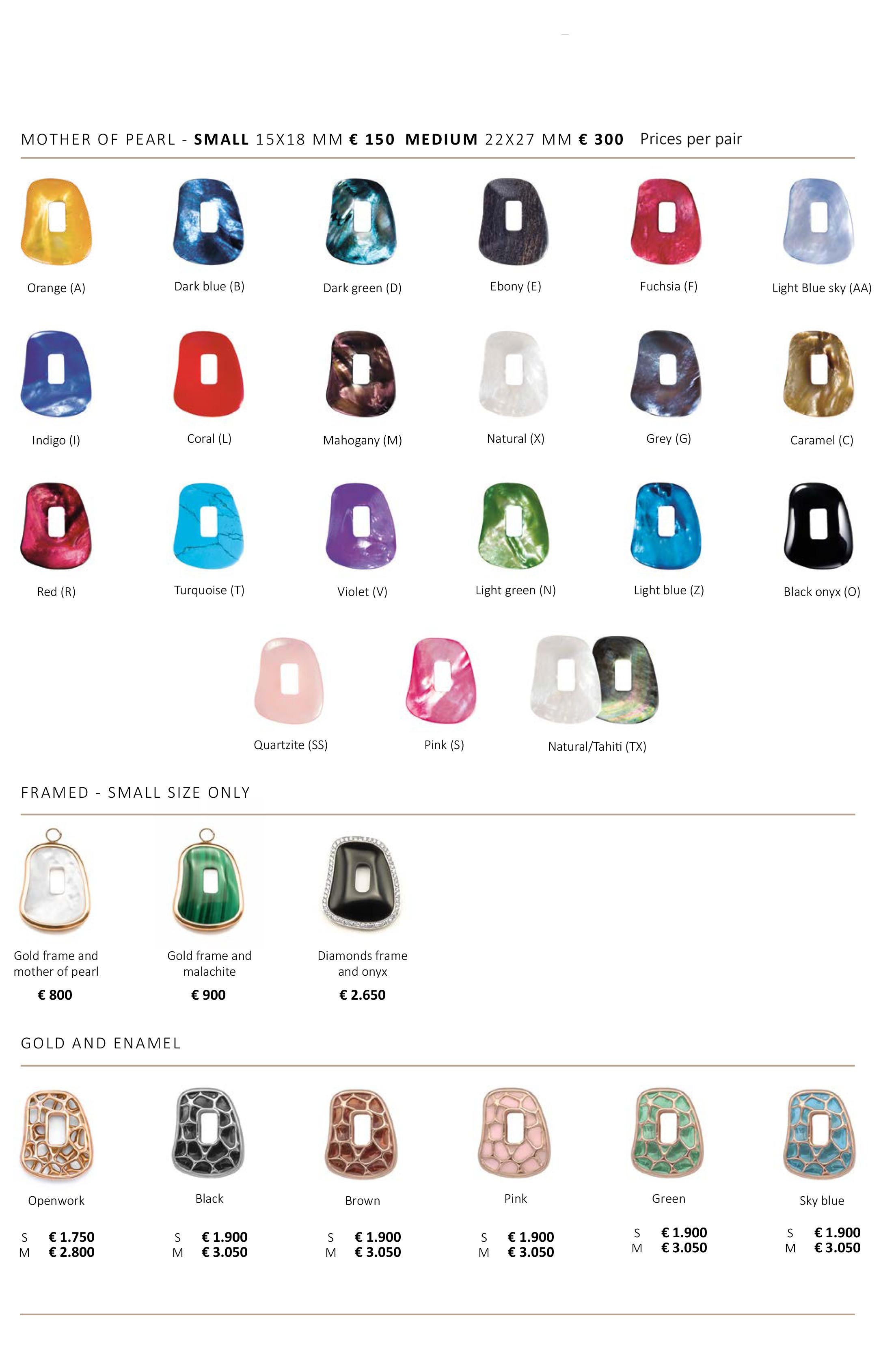 Mattioli Boucles d'oreilles puzzle en or rose 18 carats et 11 paires de couleurs, taille moyenne Pour femmes en vente