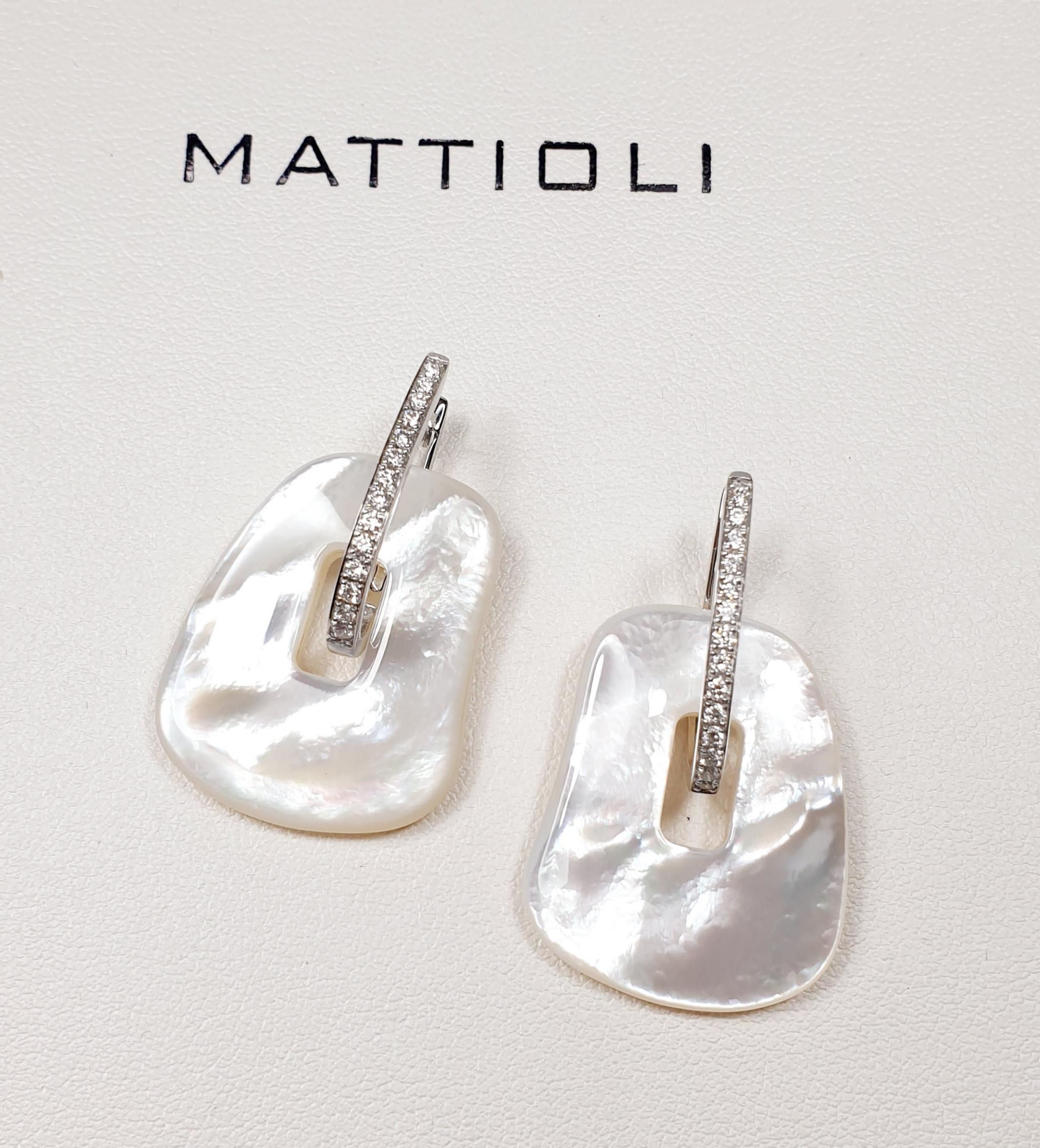 Mattioli Puzzle Earrings 18Kt White Gold & Diamonds 11 Colored Pairs Medium Size In New Condition For Sale In Bilbao, ES
