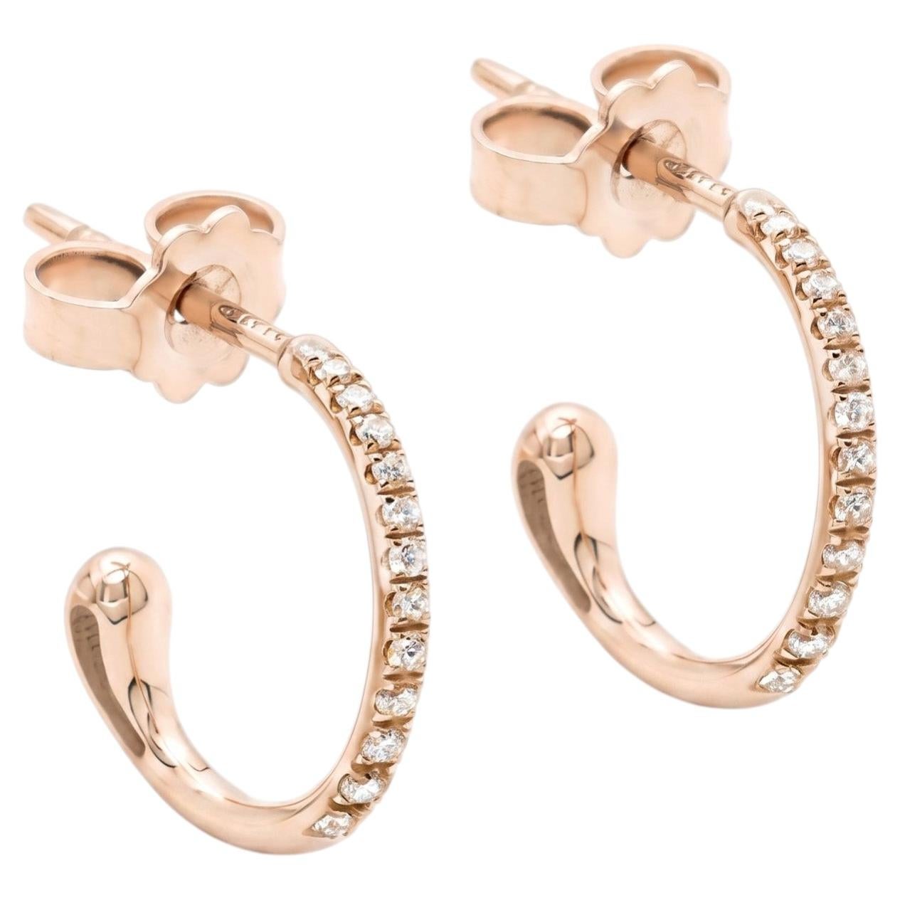 Mattioli Puzzle Hoop in oro rosa 18k e diamanti bianchi