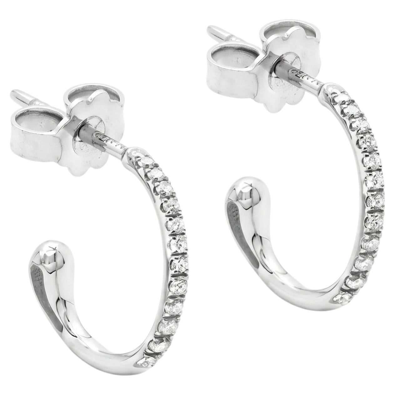 Mattioli Puzzle Hoop in 18k White Gold and White Diamonds
