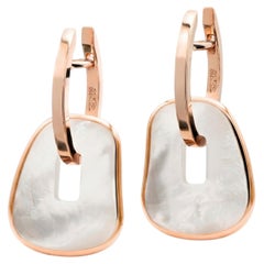 Mattioli Puzzle Hoop Maxi-Ohrringe aus 18-karätigem Roségold und natürlichem Perlmutt