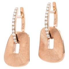 Mattioli Puzzle Hoops 18k Rose gold and diamonds & Hand Engraved puzzles pendant