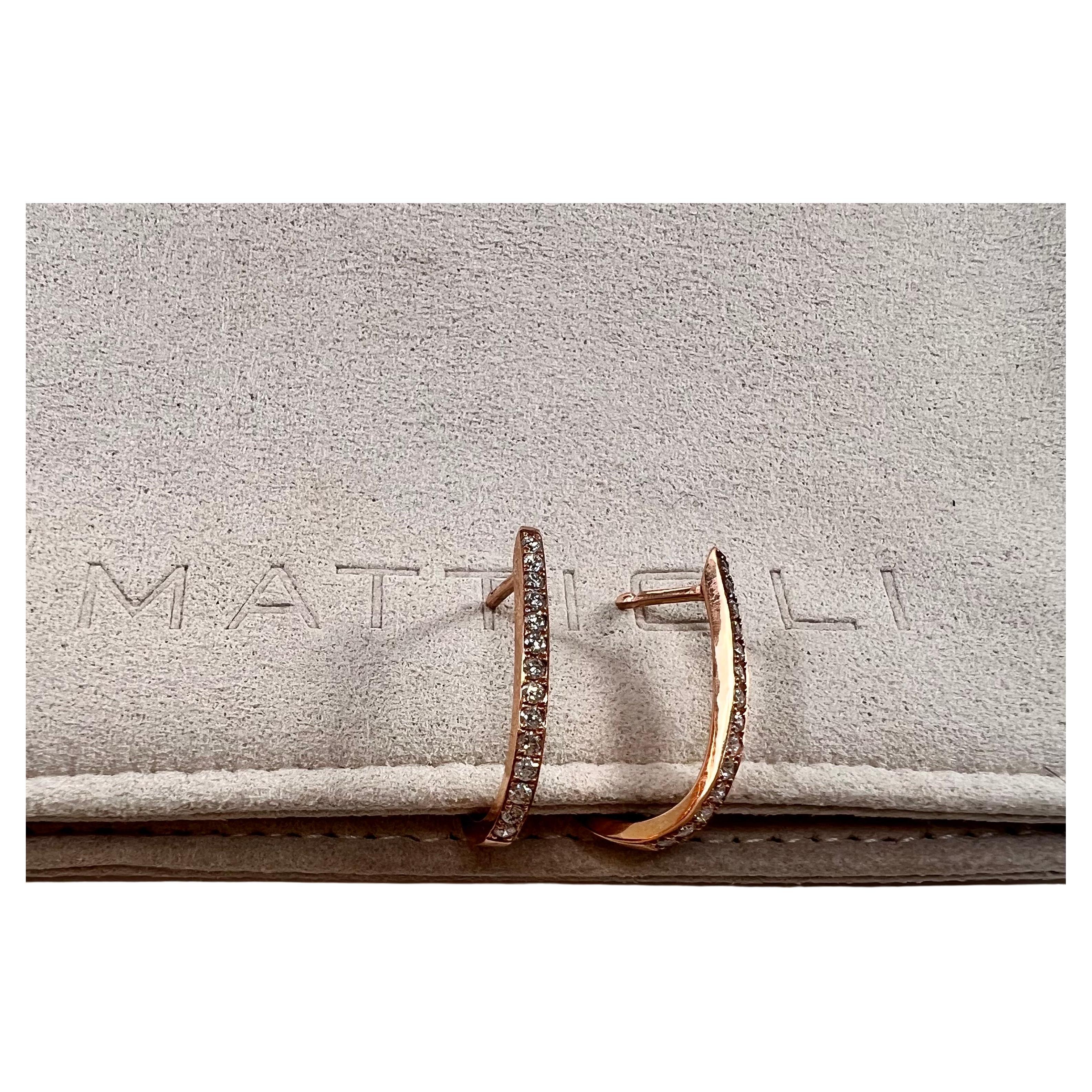 Mattioli Puzzle Large Earrings 18 Karat Rose Gold and Diamonds