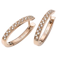 Orecchini a cerchio grandi Mattioli Puzzle, in oro rosa 18k e diamanti bianchi