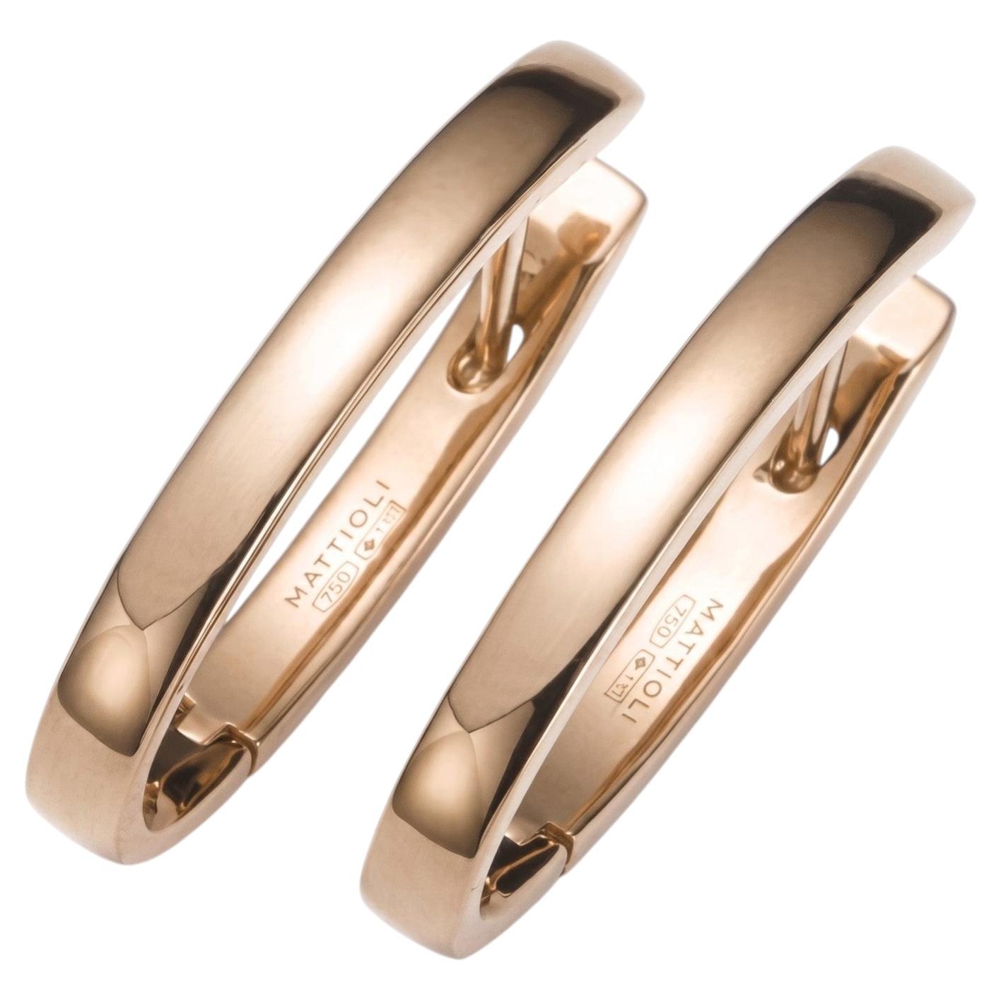 Mattioli Puzzle Large Hoop Earrings, in 18k rose gold