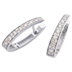 Mattioli Puzzle Large Hoop Earrings, in 18k white gold and white Diamonds