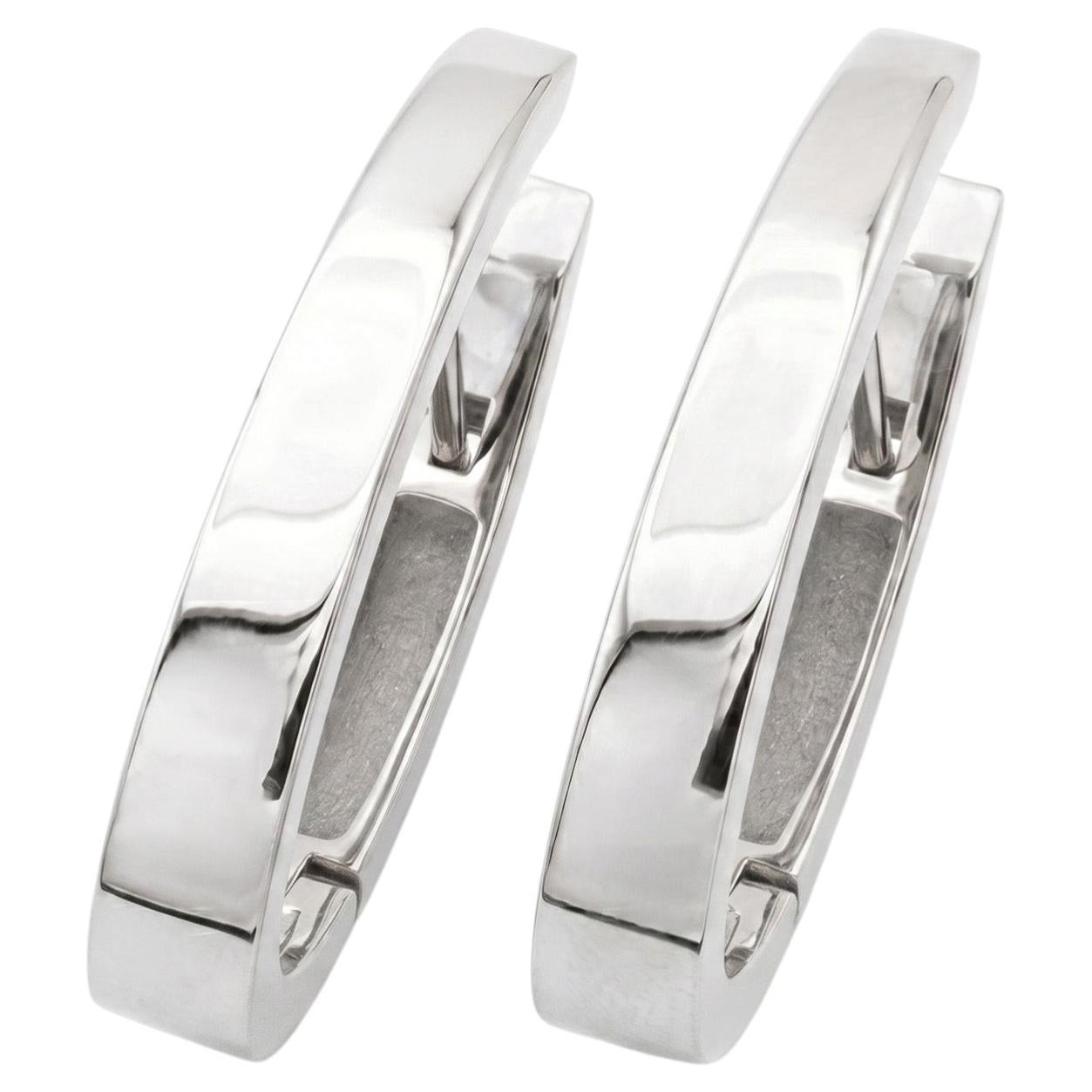 Mattioli Puzzle Large Hoop Earrings, in 18k white gold